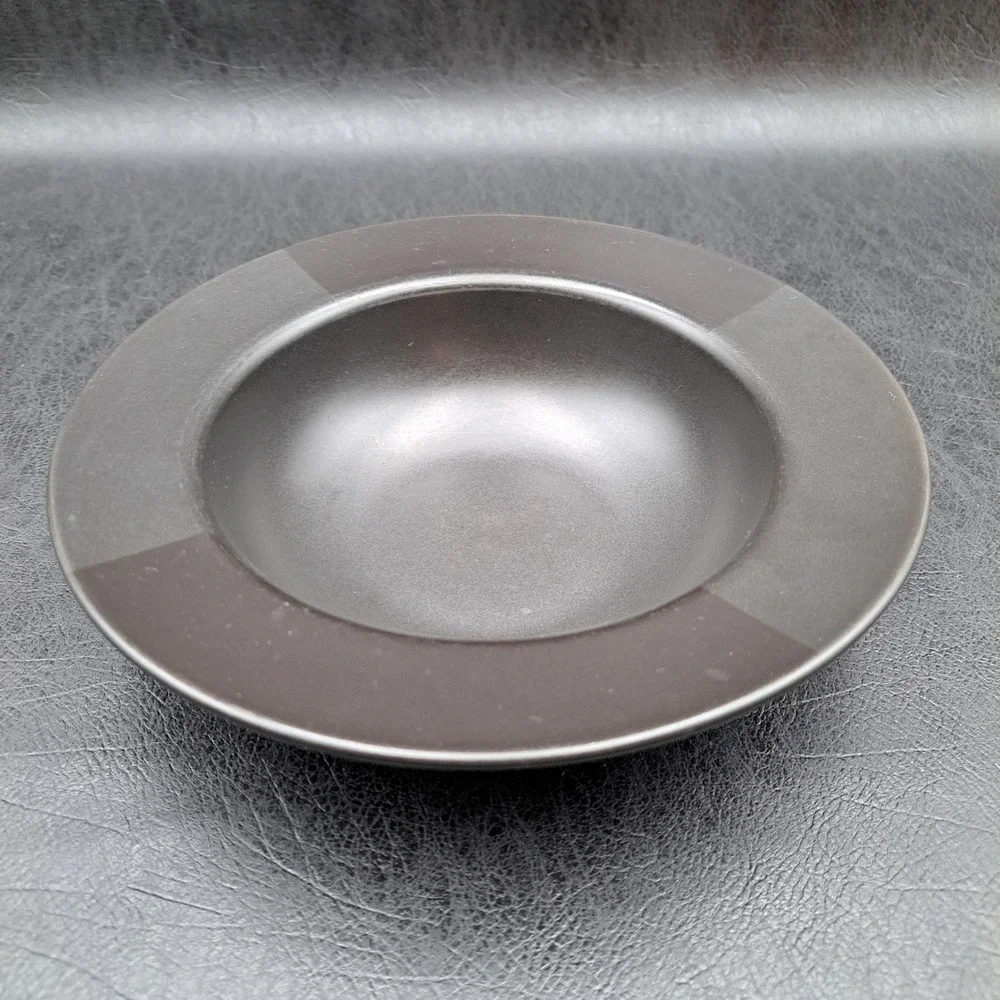 Nautica Matte Black Stoneware Soup Pasta Bowl Wide‎ Rim